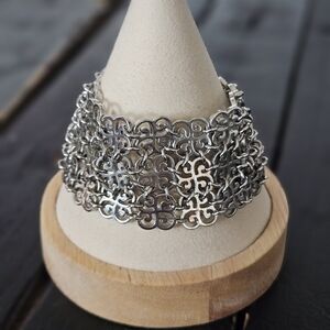 Thick Silver Chain Toggle Bracelet Women's Jewelry Maximalist